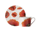 Ashdene Red Poppies Fine Bone China Tea/Coffee Latte Drink Mug Cup & Saucer Set