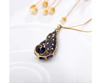 European and American Retro Jewelry Set Alloy Phoenix Peacock Crystal Pendant Necklace Earrings Set with Birthstones for Women
