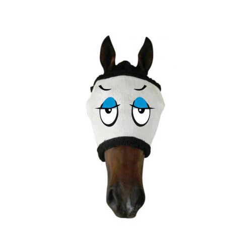 Funny Horse Pony Flymask Flyveil Mr Casanova Uv Insect Protection - White