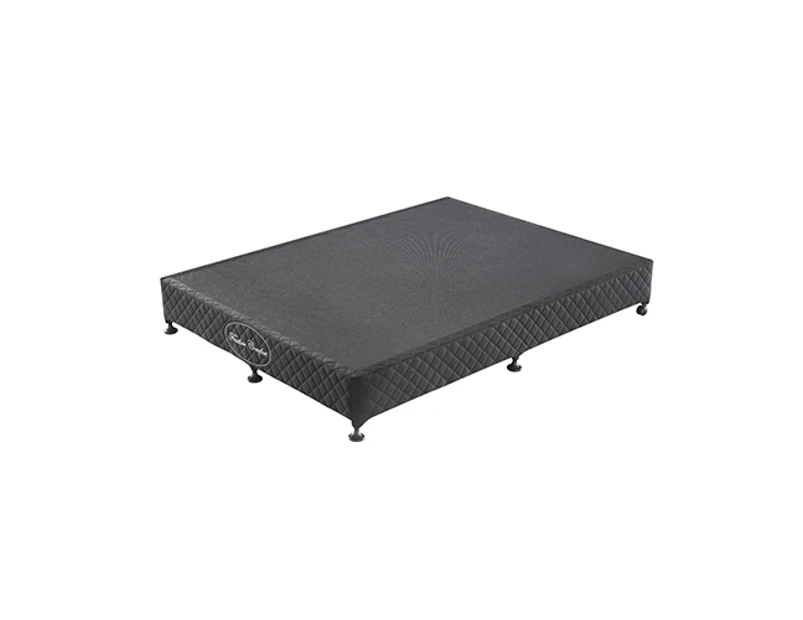 Mattress Base Ensemble Double Size Solid Wooden Slat in Black with Removable Cover