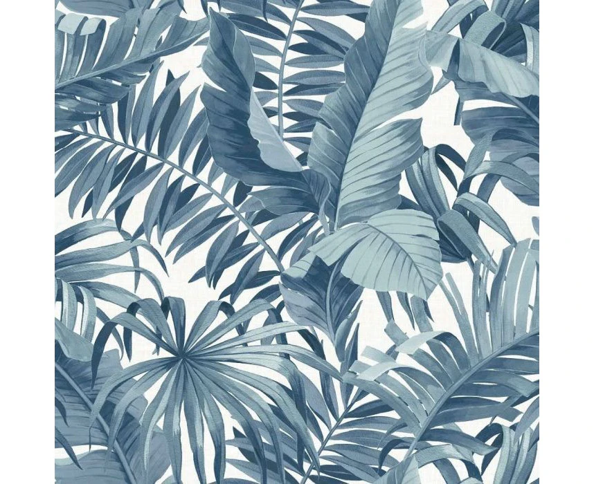 A-Street Prints Solstice Palm Leaf Wallpaper Blue Fine Decor