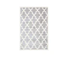 Lattice Pattern Grey White Rug