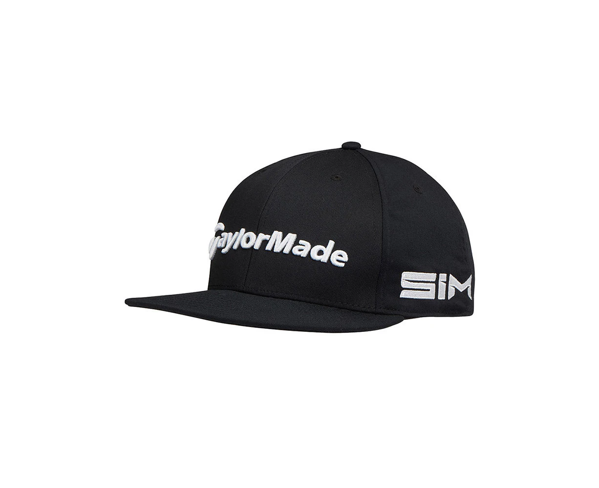 Taylormade Tour Flatbill Golf Cap - Black -  Mens Cotton Blend