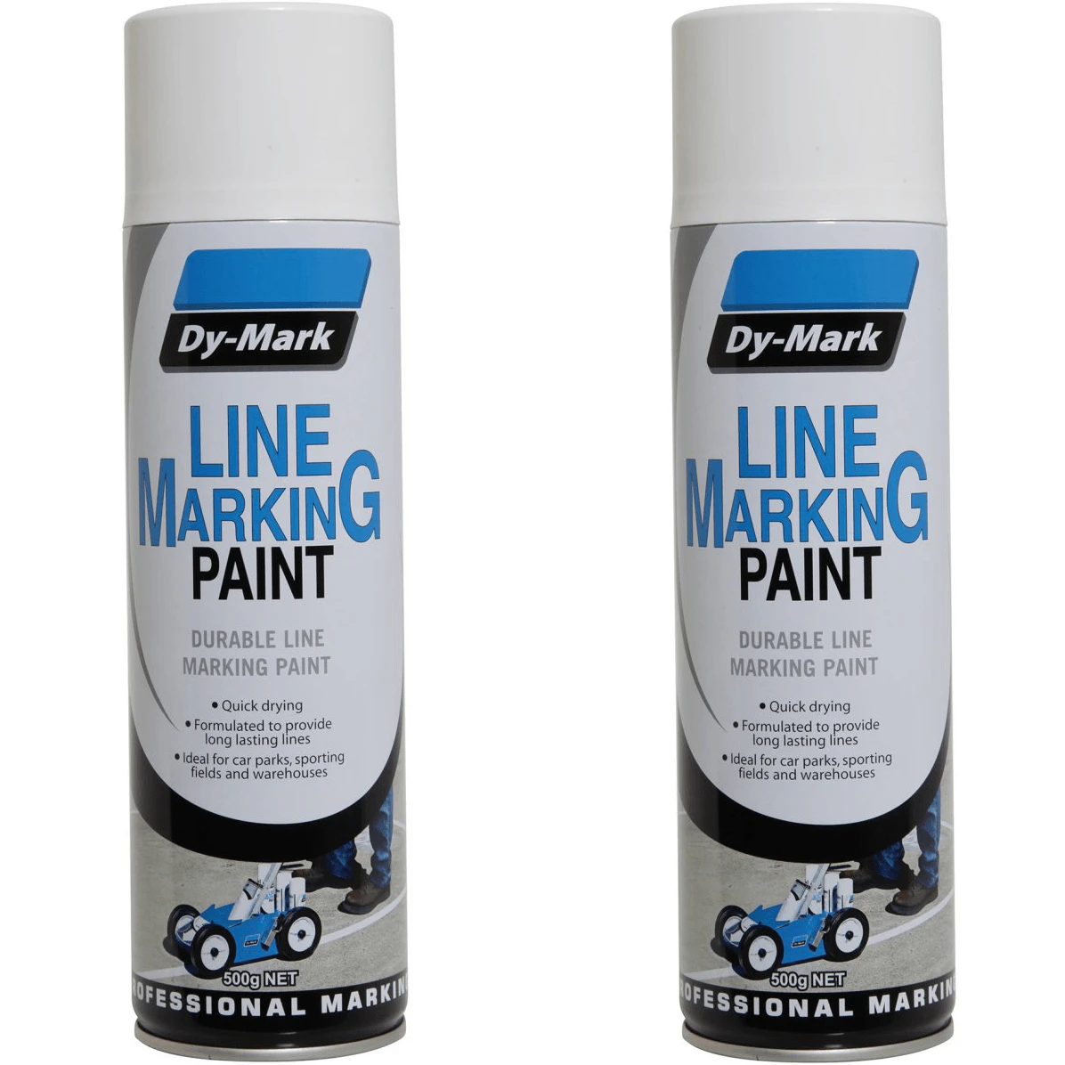 2 Pack Dy Mark Line Marking Spray Paint 500g Can White Durable