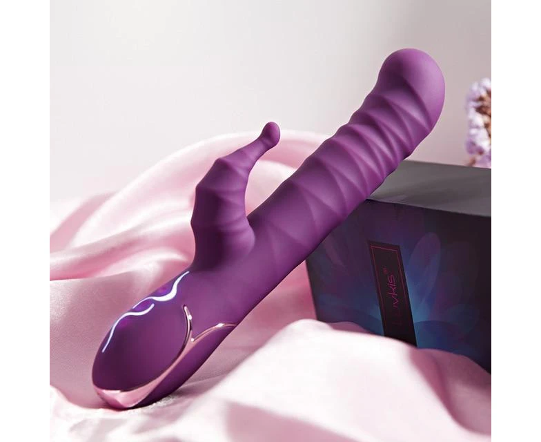 Purple Rabbit Vibrator Automatic Thrusting G-Spot Clitoris Stimulation Women *