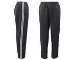 Mens Drawstring Track Sweat Pants Trousers Casual Suit w Stripes Breathable Mesh - Charcoal (Zmart Australia)