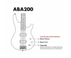 Artist ABA200 Red Bass Guitar w/ Accessories & Amp