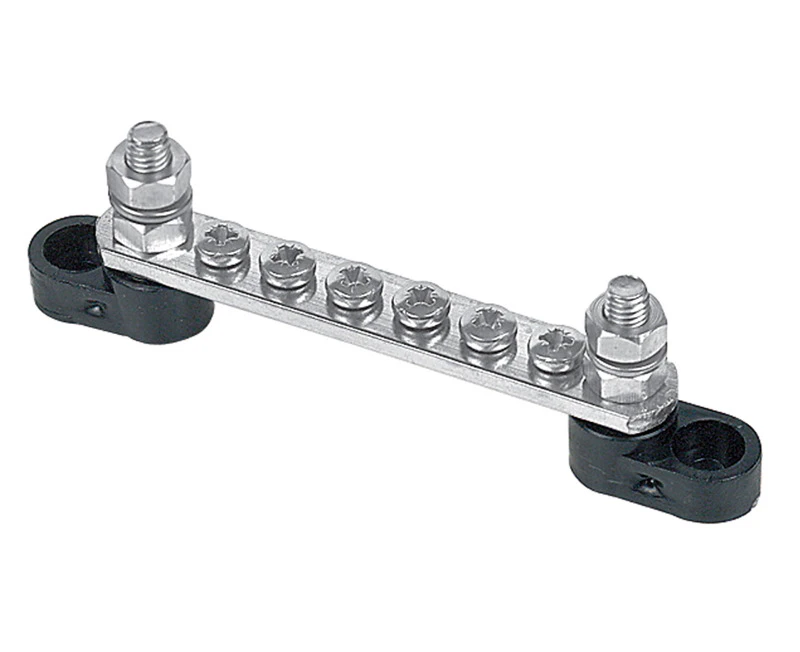 BEP Buss Bar - 6 Way - 100A with 2 Input Studs