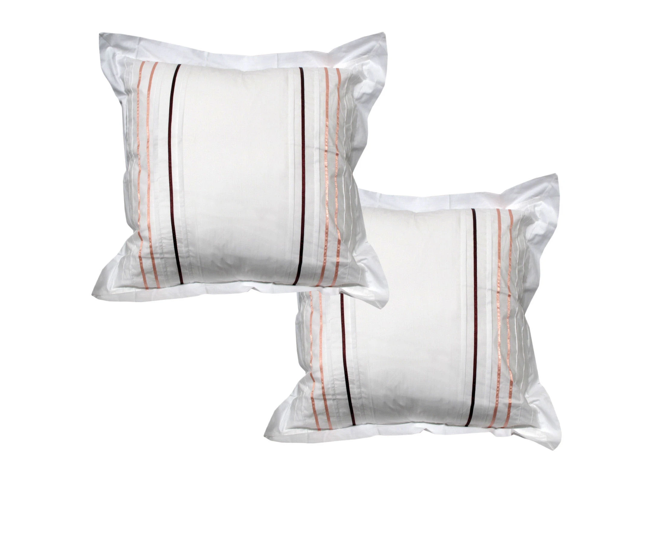 Pair of Tailored European Pillowcases 65 x 65 cm - White Sarah