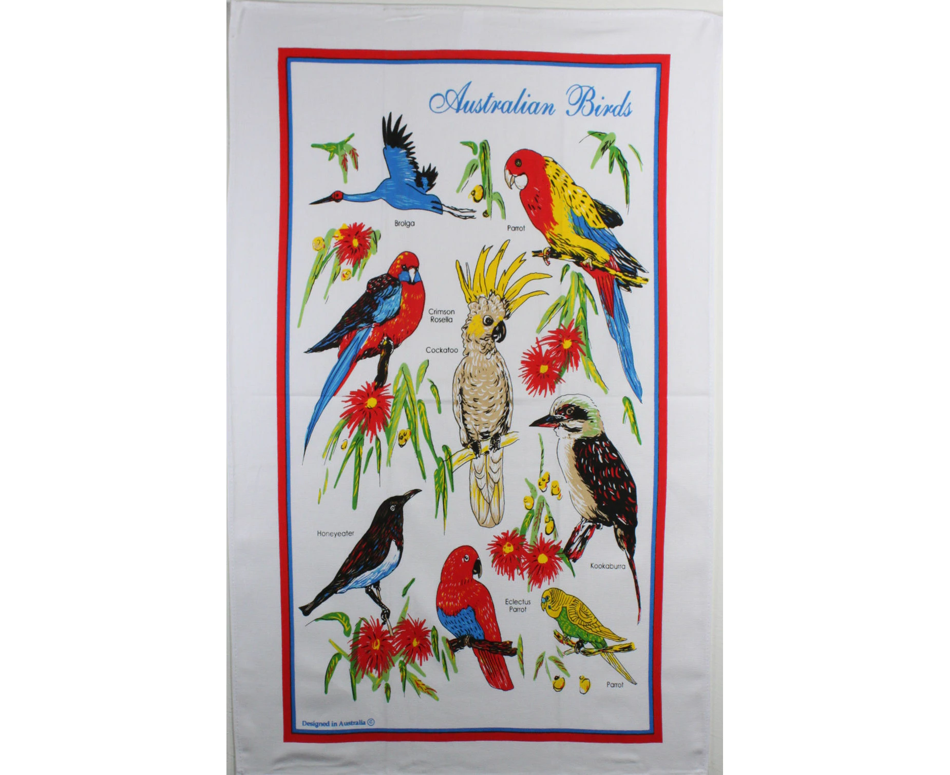 Australian Souvenir Tea Towels 100% Cotton Linen Weave Gift - Animals/Birds B