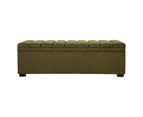 Luxe Living Soho Storage Bench Ottoman in Olive Velvet