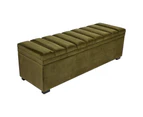 Luxe Living Soho Storage Bench Ottoman in Olive Velvet