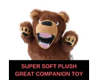 12 x PLUSH BEAR DOG TOY Squeaky Soft Toy Interactive Play Small Pet Comfort Companion Toy Small Medium Pet Size