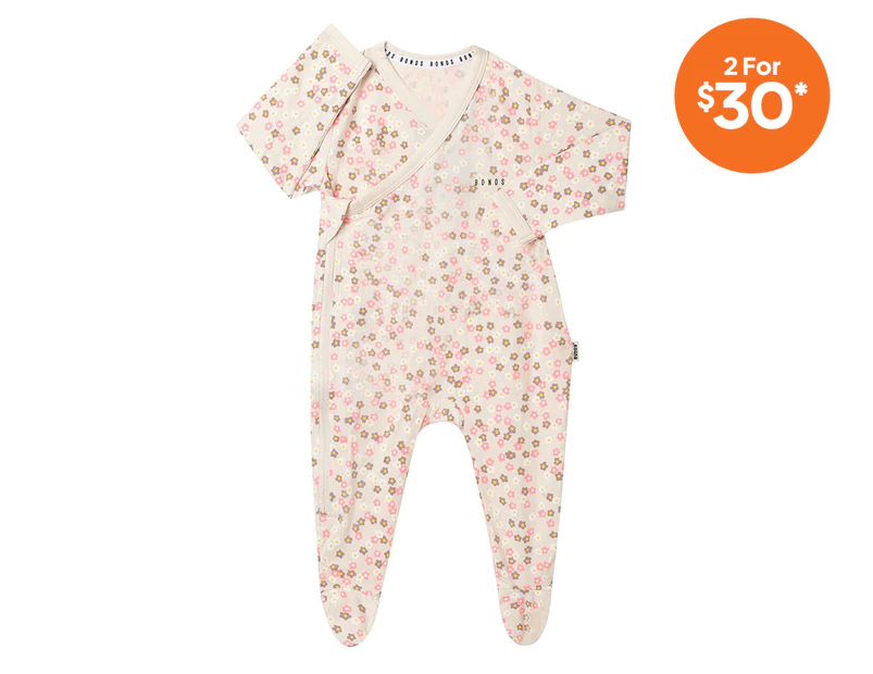 Bonds Baby Newbies Zippy Suit - Cutesy Floral/Pinks