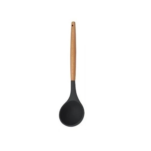 RongXian ZJ-XY007 Silicone Solid Spoon Wooden Handle