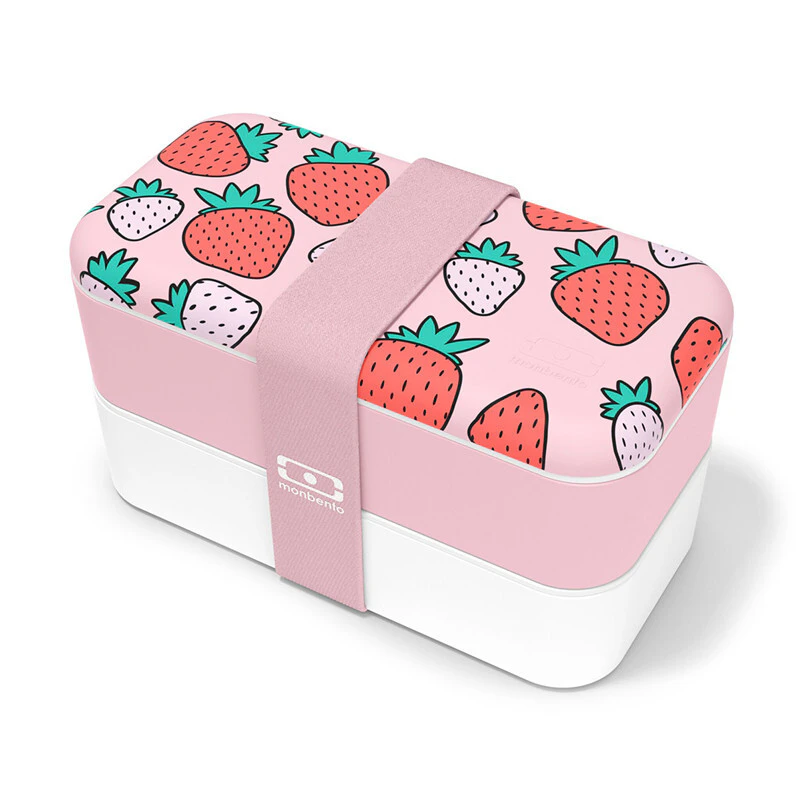 Monbento Mb Square Graphic Lunch Box - Strawberry