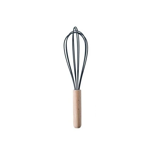 RongXian ZJ-XY010 Silicone Egg Whisk Wooden Handle