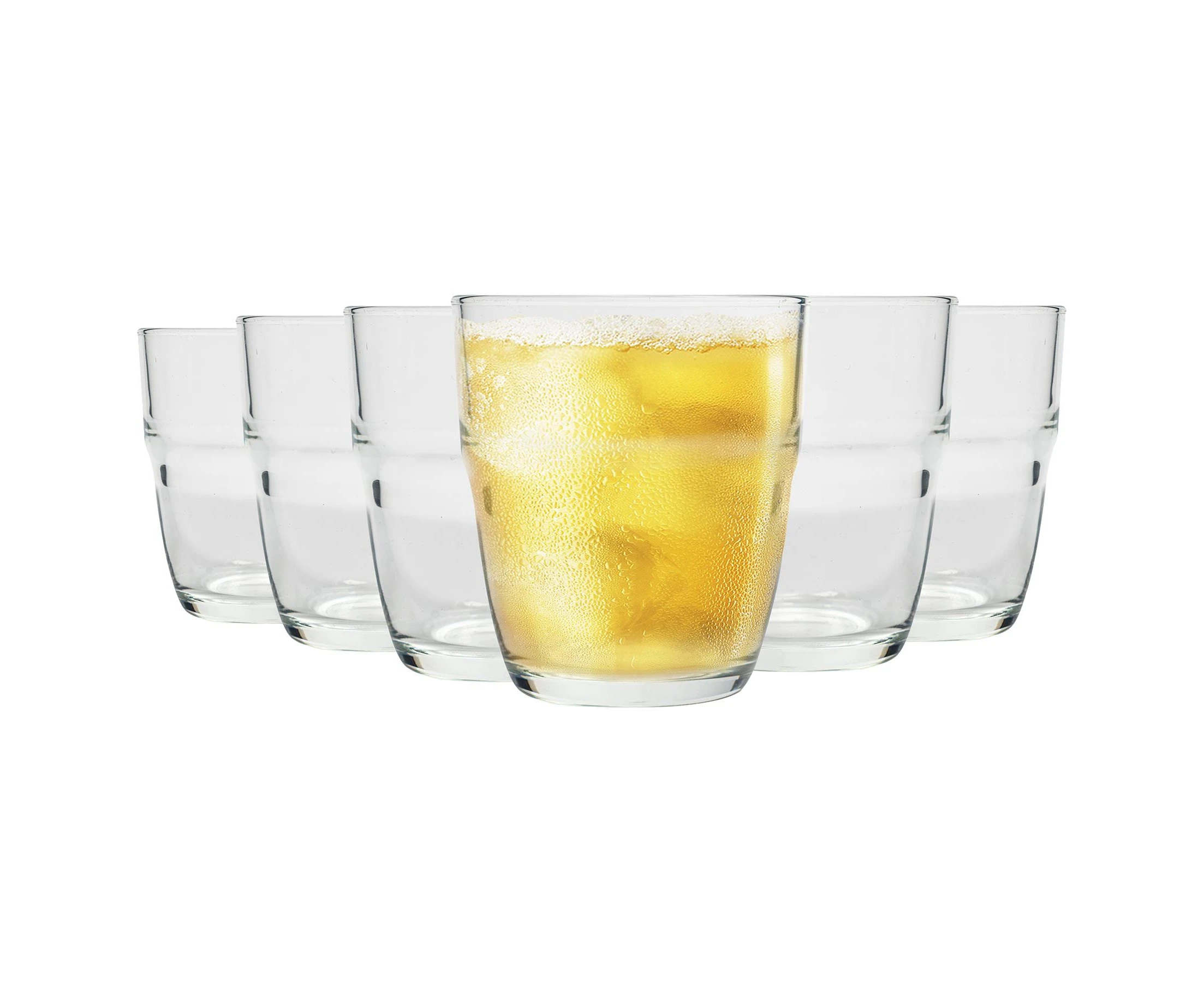 Bormioli Rocco Modulo Stacking Water / Juice Glasses, Everyday Tumblers Set, 305ml - Pack of 6