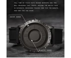 Men's Magnetic Quartz Cascual Sports Wrist Watch Rubber Band Gift - Black