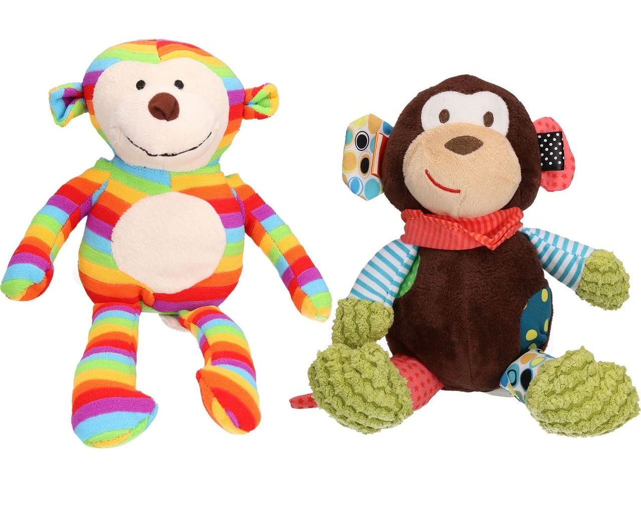 AB Tools Rainbow Sonny & Mitchel Monkey Dog Toy Cuddle Toy With Squeak