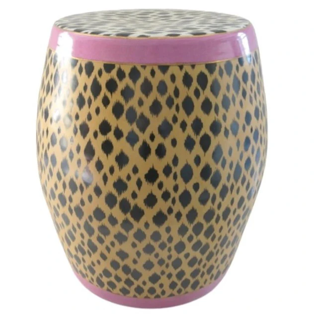 Singa Brass & Ceramic Jaguar Porcelain Stool