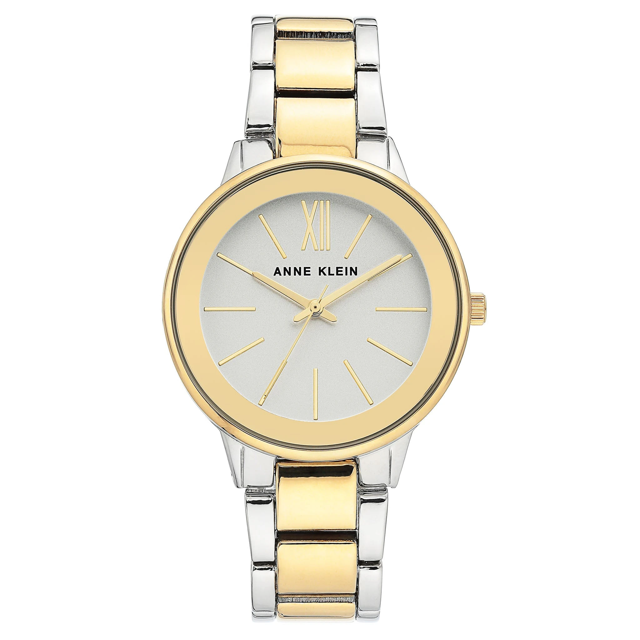 Anne Klein Two-Tone Band Silver Dial Women's Watch - AK3751SVTT