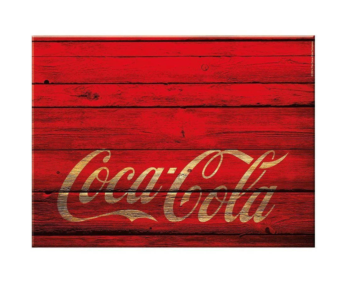 Coca-Cola Retro Wood Coca-Cola Logo Glass Board