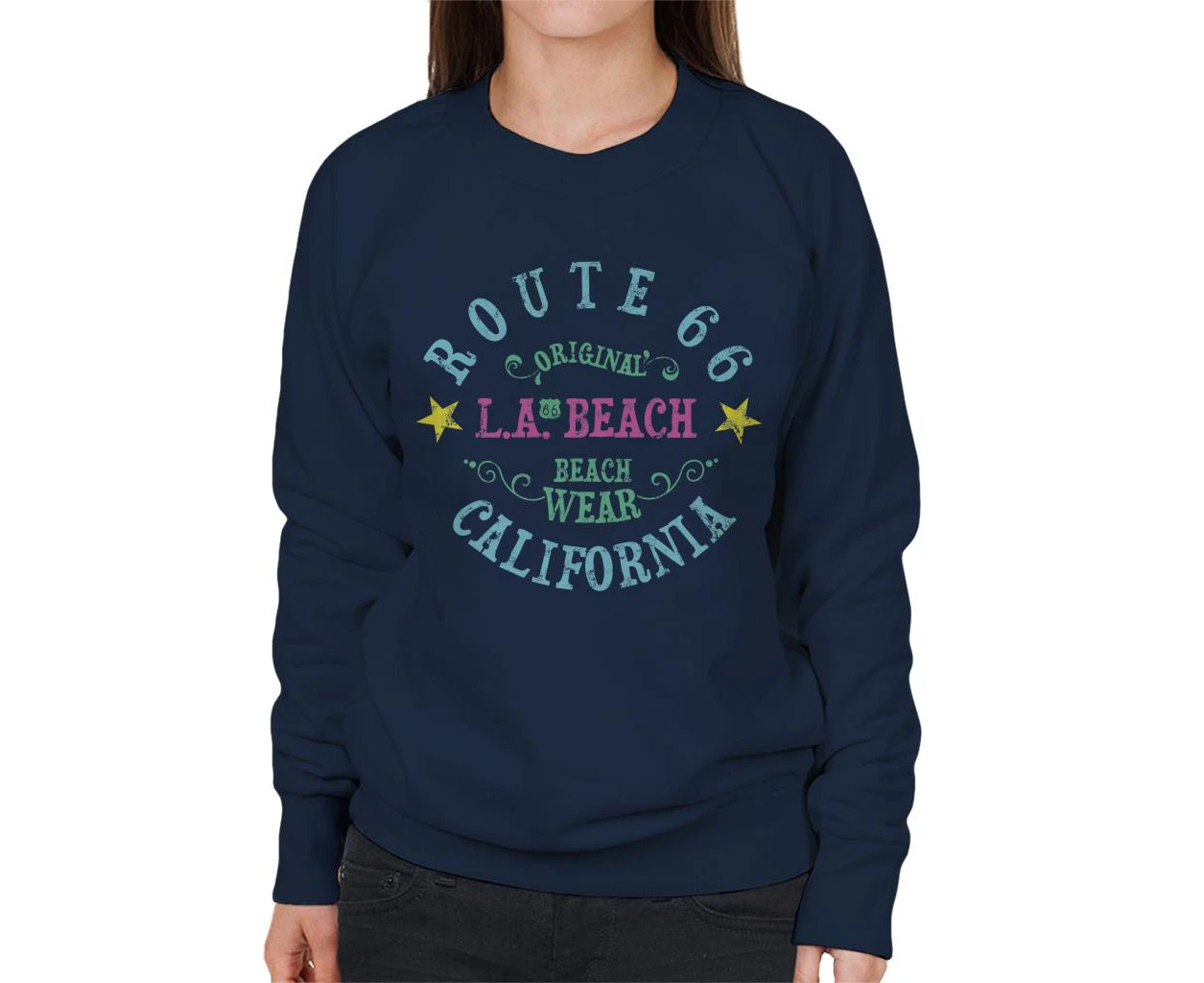 Route 66 LA Beach Wear Women's Sweatshirt - Navy Blue