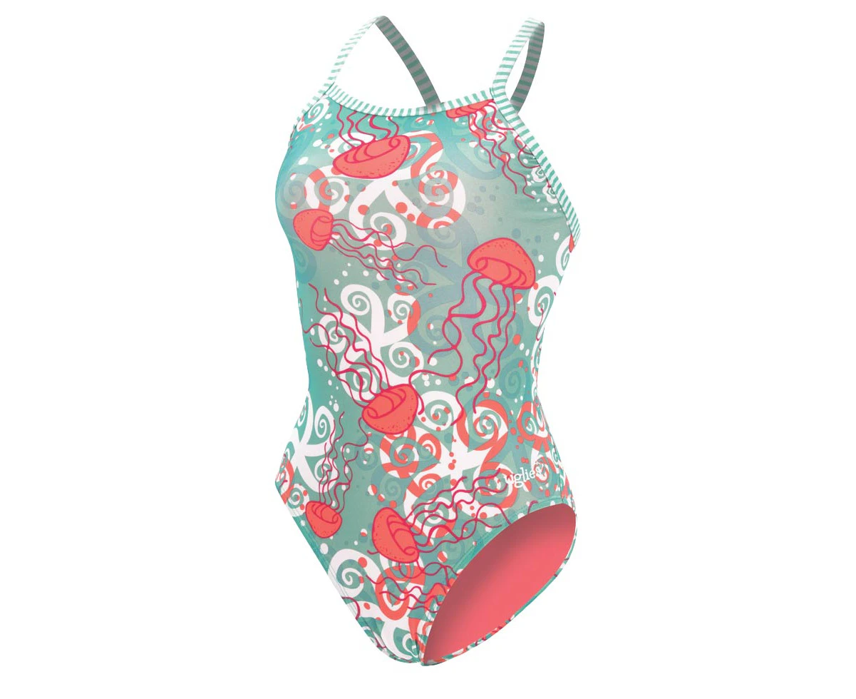 Dolfin Uglies Girl's Jelly  V-2 Back Swimsuit - Green