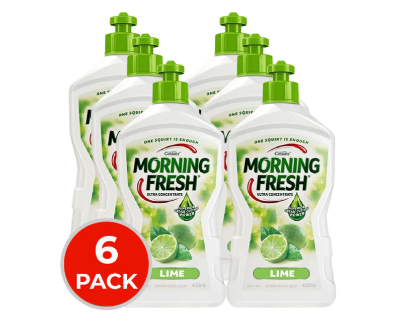 6 x Morning Fresh 400mL Dishwashing Liquid Lime