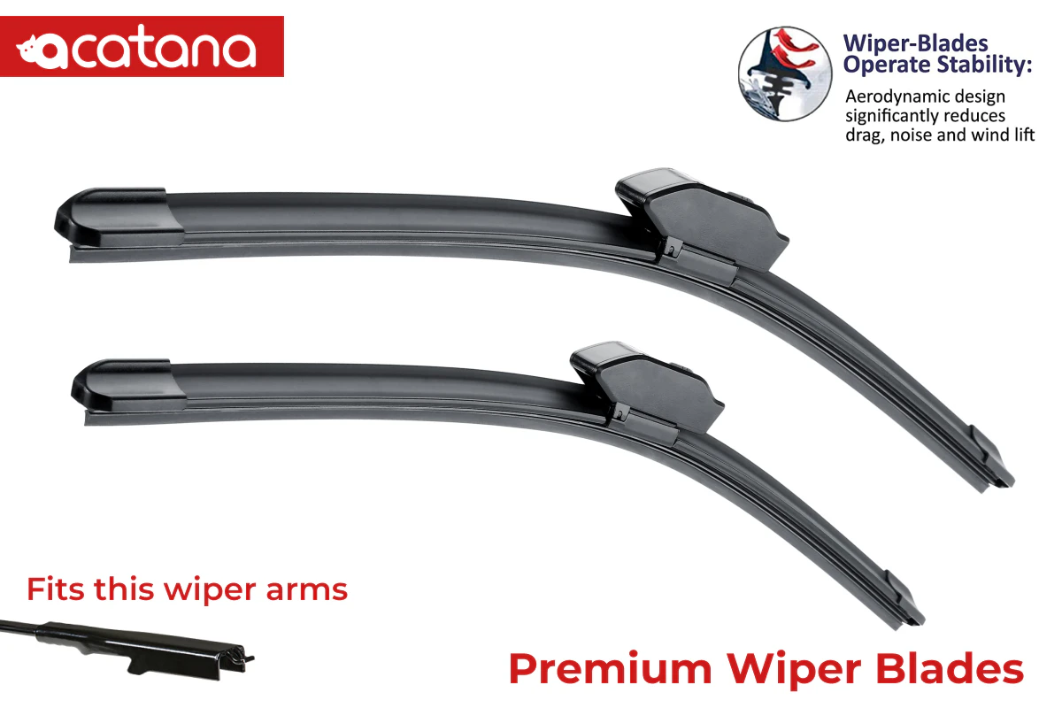 acatana Front Windscreen Wiper Blades for Mercedes-Benz C-Class W205 12/2013 - 07/2014 Pair of 22" + 22" Replacement