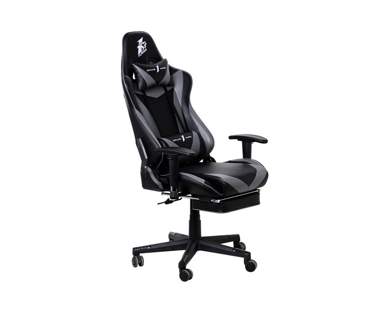 1st Player FK3 Gaming Computer Chair Stainless Steel Frame Black Grey