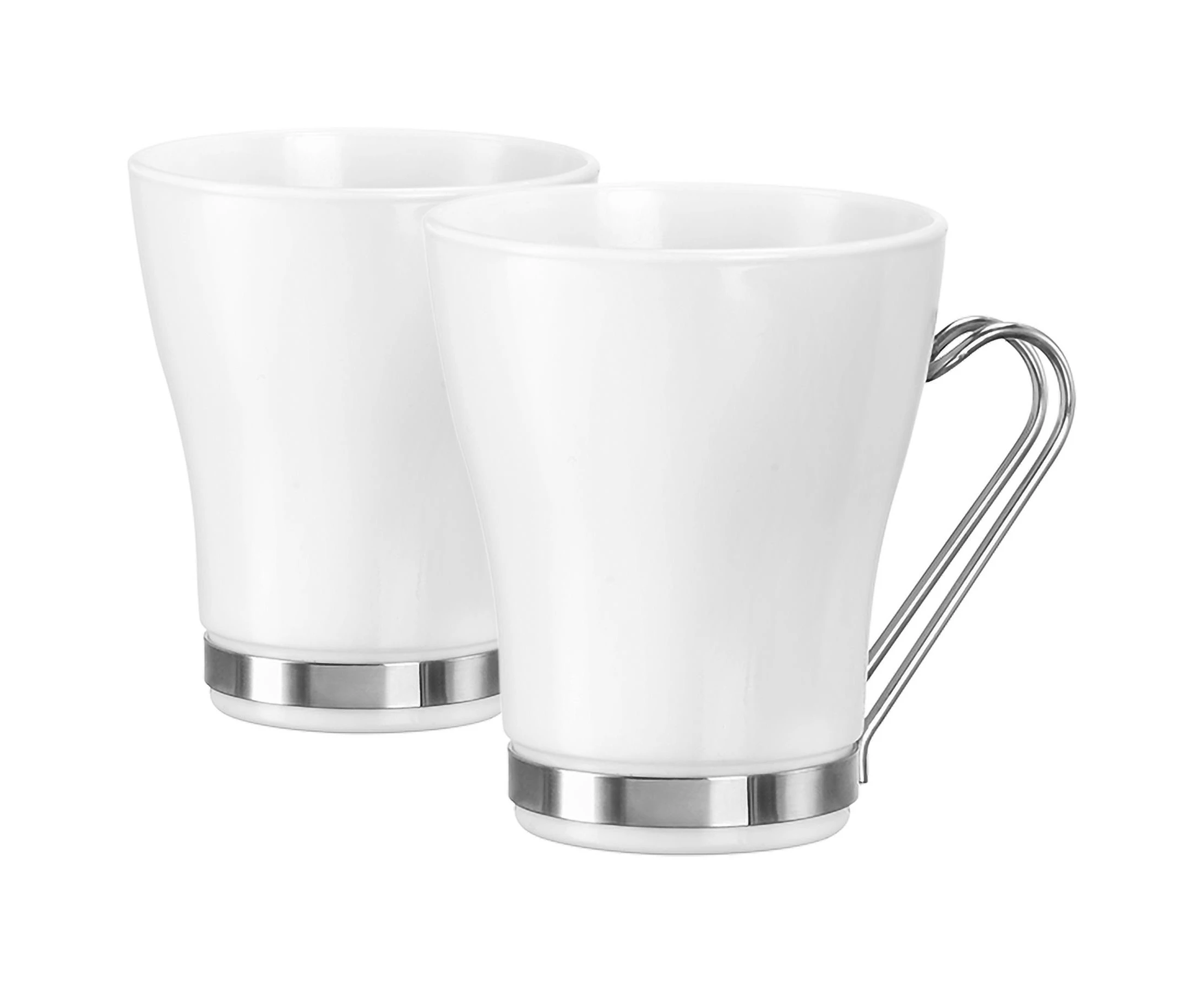 Bormioli Rocco 4 Piece Aromateca Oslo Cappuccino Cups Set - Tempered Tea Coffee Glasses - Stainless Steel Handle - 235ml