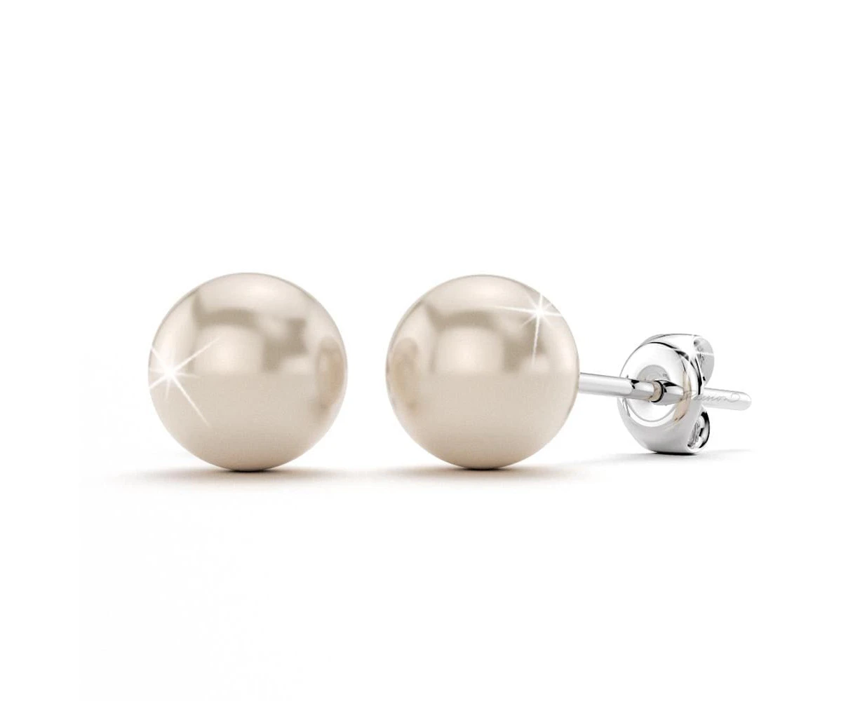 14ct Gold White Akoya 7.5mm Pearl Stud Earrings