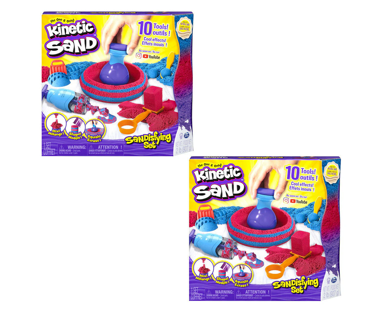 2PK Kinetic Sandisfying Sand Art w/ Shaper/Slicer/Scooper/Stacker Kids Toys 3y+