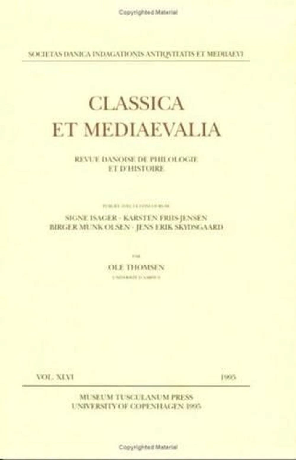 Classica et Mediaevalia vol. 46