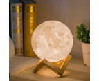 3D Printed Moon Light Lunar Lamp with Base - 5.9 inch