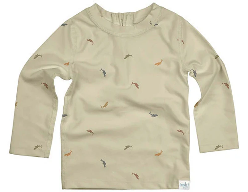 Toshi Swim Rashie Long Sleeve Shark Tank - Size 2