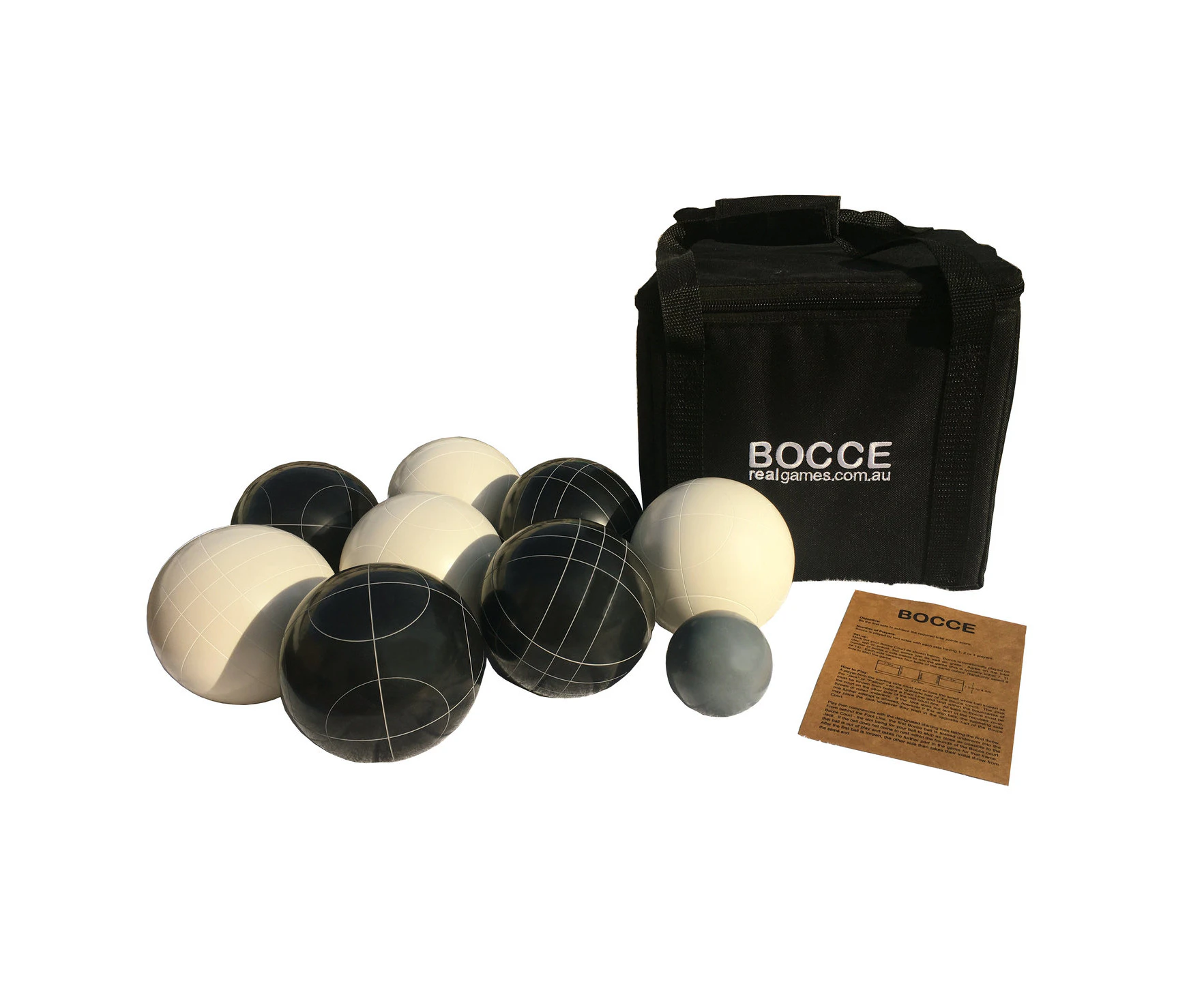 8 Bocce in Carry Bag - Black White