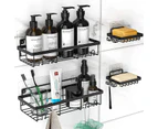 Shower Caddy Shelf Organizer ,Wall Mount Bathroom Basket Shelves (2 Pack) with 2 Soap Dishes