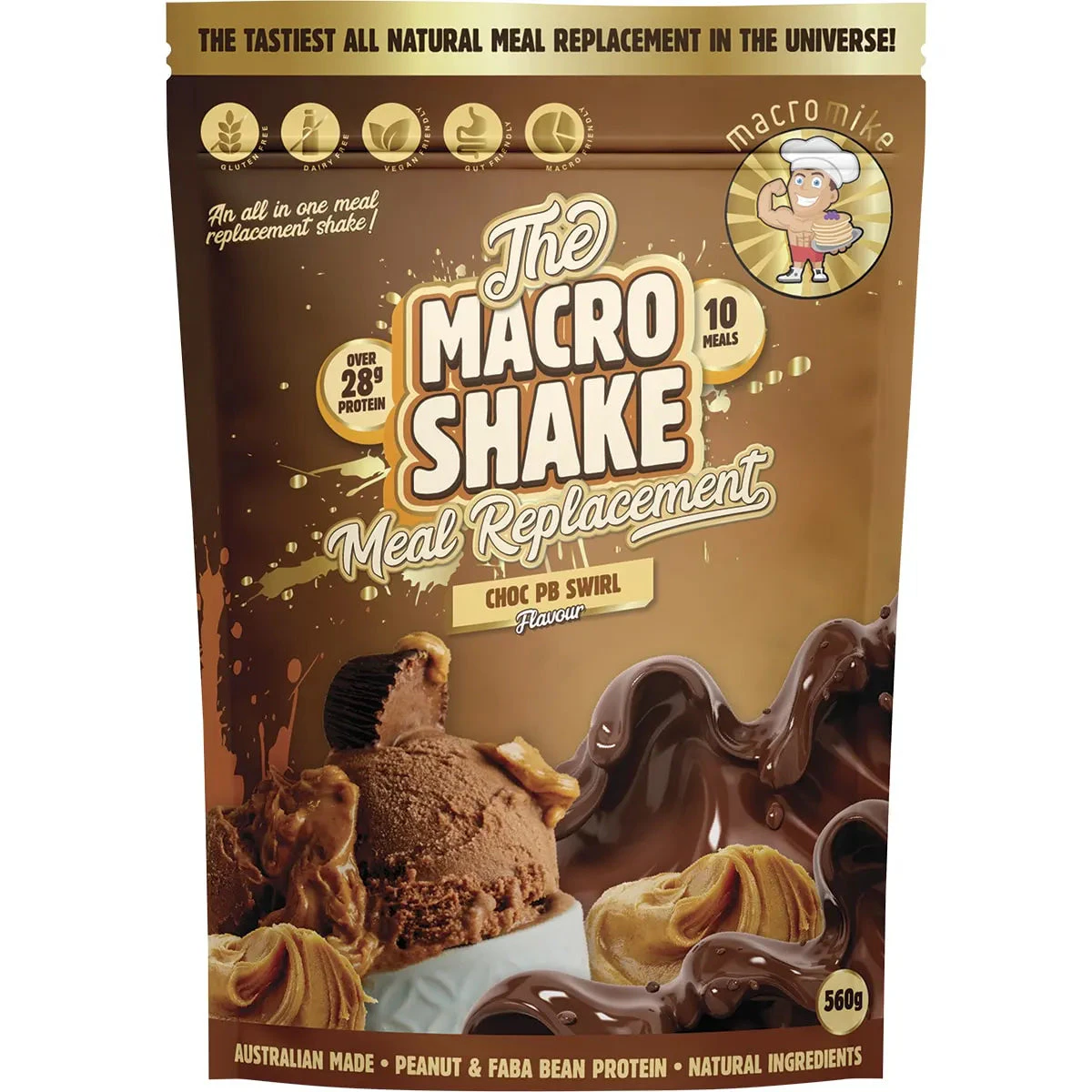 The Macro Shake Meal Replacement (Choc PB Swirl) - 560g