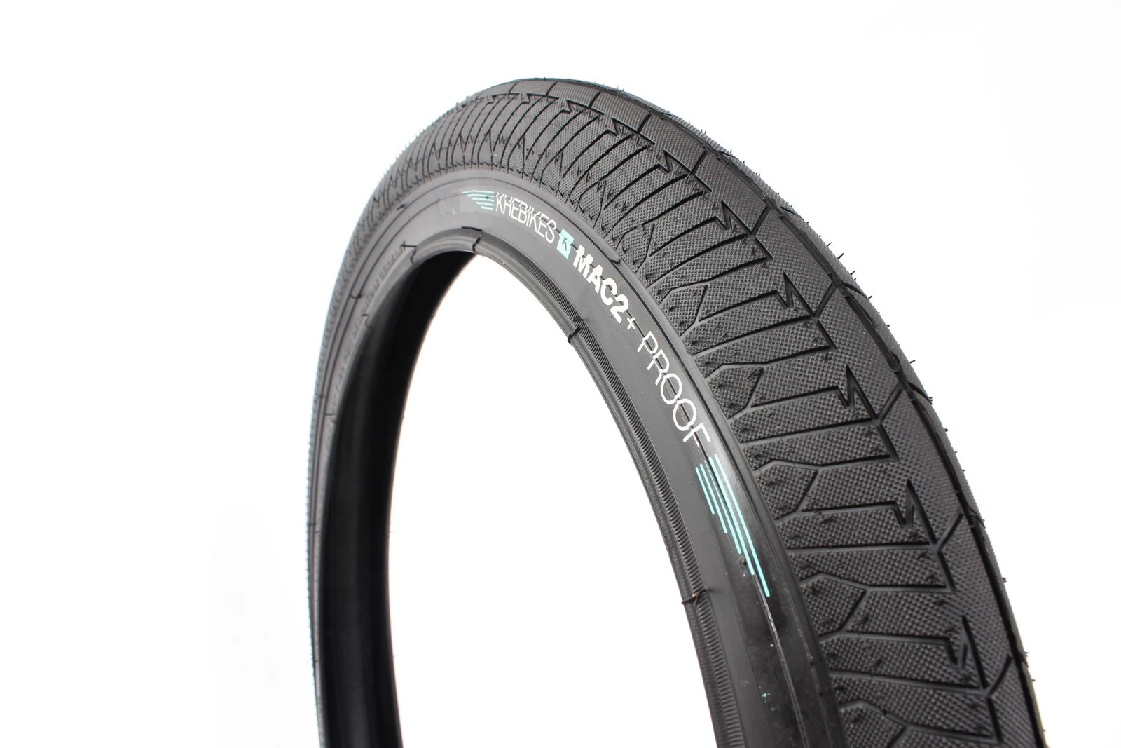 KHE BMX Bike Tyre Puncture Proof Street-Park Mac2+, 20" x 2.30", Black-Black Sidewall