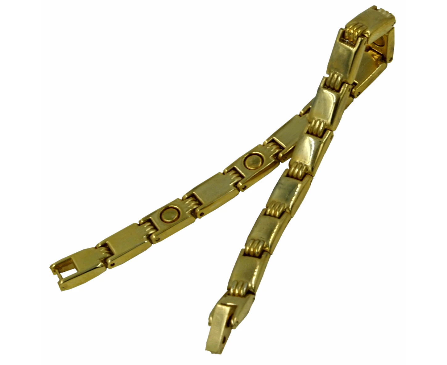 Dick Wicks Magnetic Block Chain Link Health Bracelet - GOLD