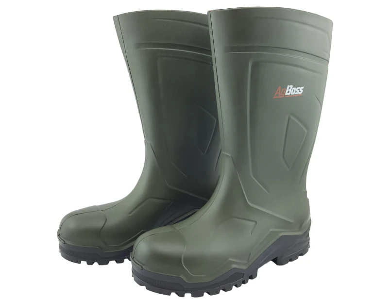 AgBoss Kiewa S4 Safety Polyurethane Gumboots - Size 6 [EU 39] - Green/Black