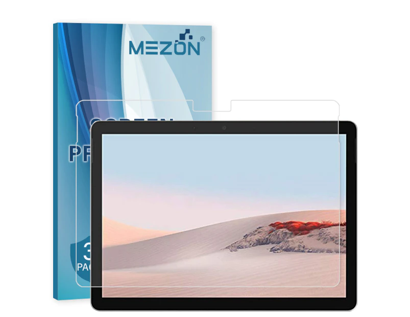 [3 Pack] MEZON Microsoft Surface Go 2 (10.5") Ultra Clear Film Screen Protector – Case and Surface Pen Friendly, Shock Absorption