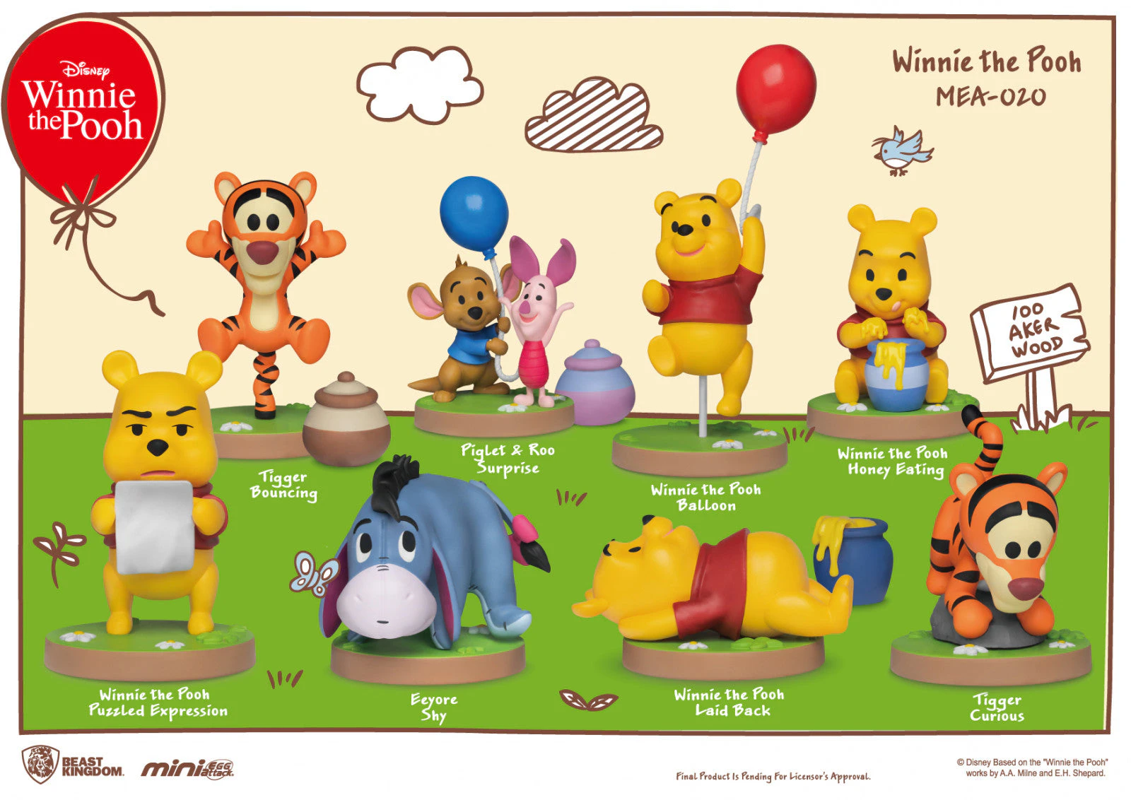 Beast Kingdom Mini Egg Attack Disney Winnie The Pooh Series Set (8 In The Assortment)