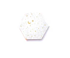 7Pcs Hexagon Moon Star Felt Board Photo Display Wall Art - White