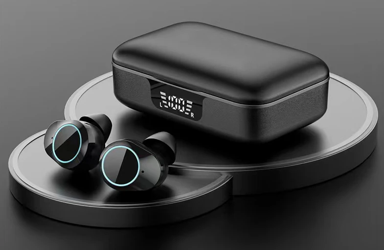 G02 IPX7 Water Resistant True Wireless Stereo Bluetooth Earbuds with Smart LED Display and Big Battery - Pro Metal Black