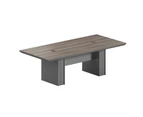 MADDOK Boardroom Table 2.4M - Chocolate & Charcoal Grey