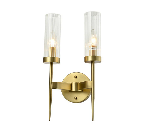 Classic 2-Light Brass Tubular Light